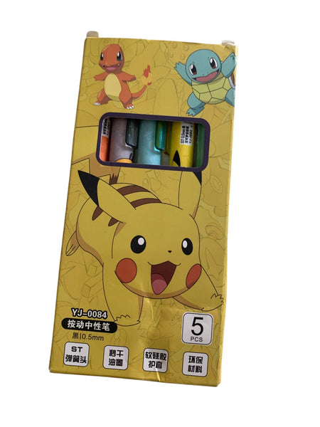 Stylo Gel Pokemon Pikachu, 5 pièces