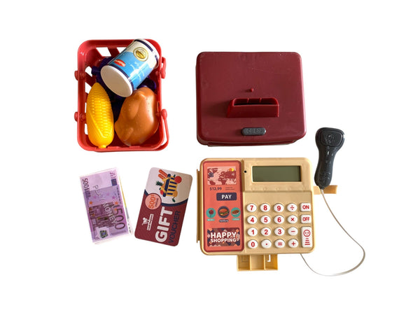 Caisse enregistreuse jouet avec scanner, sons et lumières