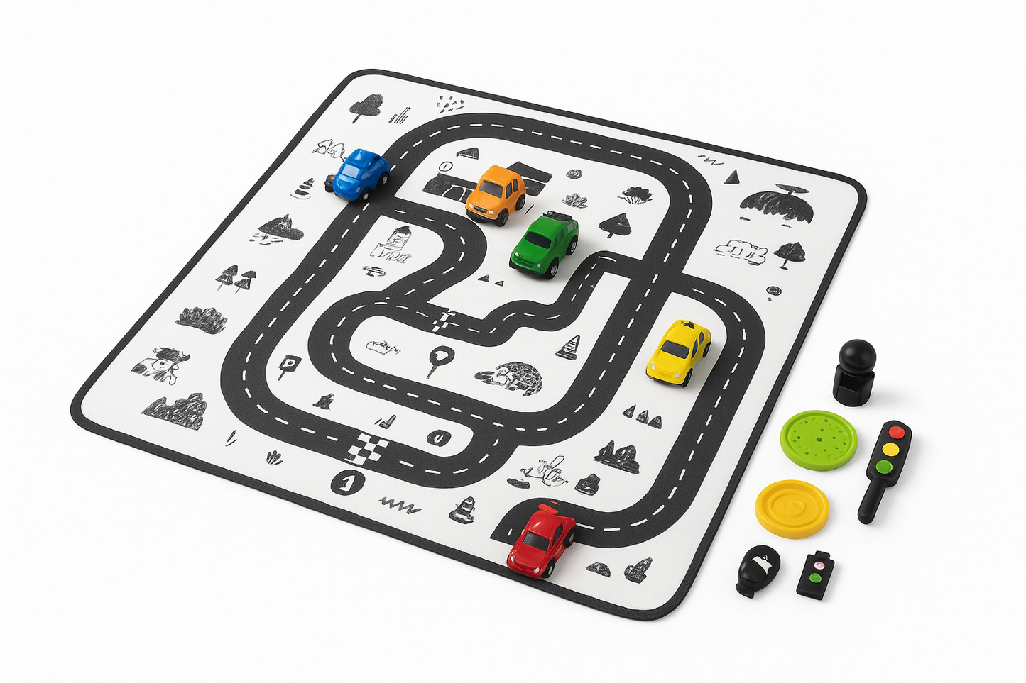 CityRide Tapis de Route Enfants 130x100 cm