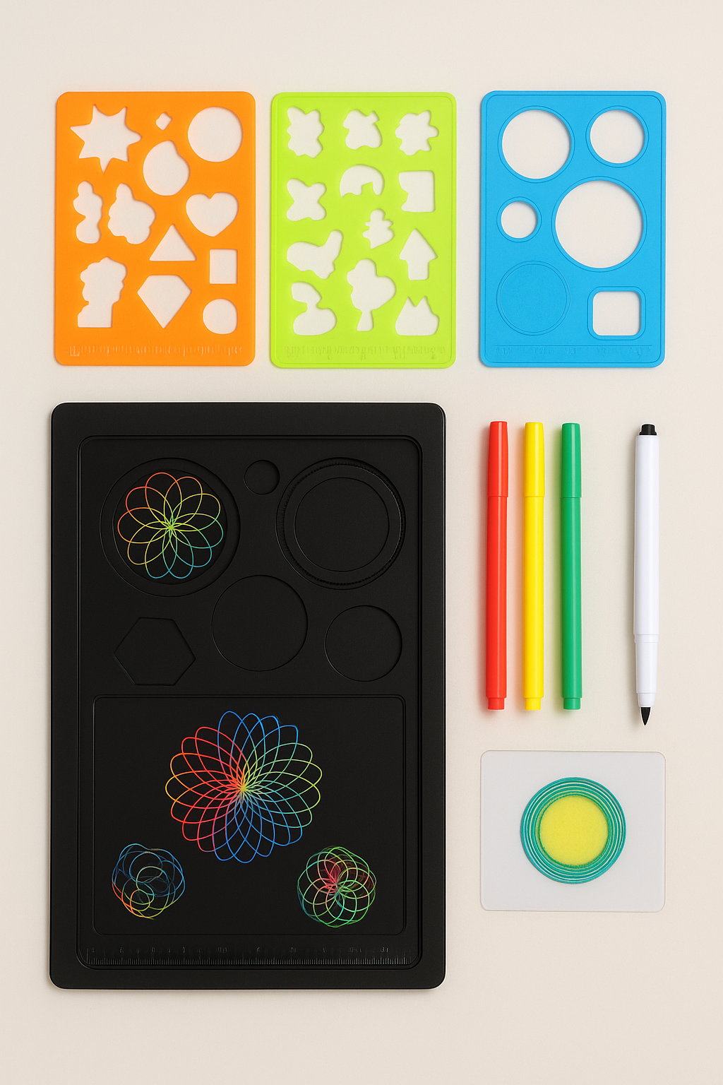 Jardin Géométrique- pochoirs de dessin spirographe géométrique pour enfants