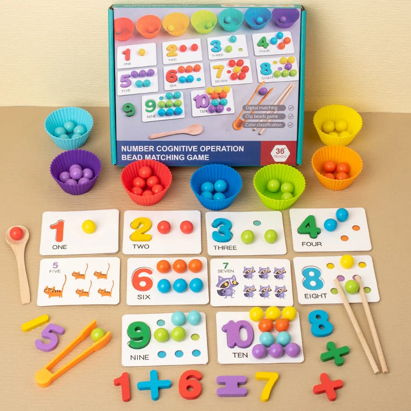 Jeu Montessori de Numération – Perles de Comptage et Opérations