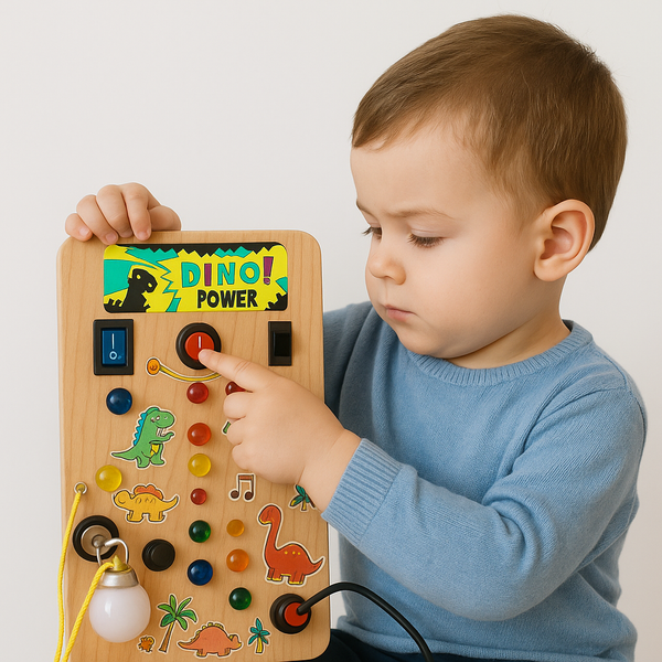 Tableau d’Activités Éducatif Dino Power™ – Jeu Montessori en Bois