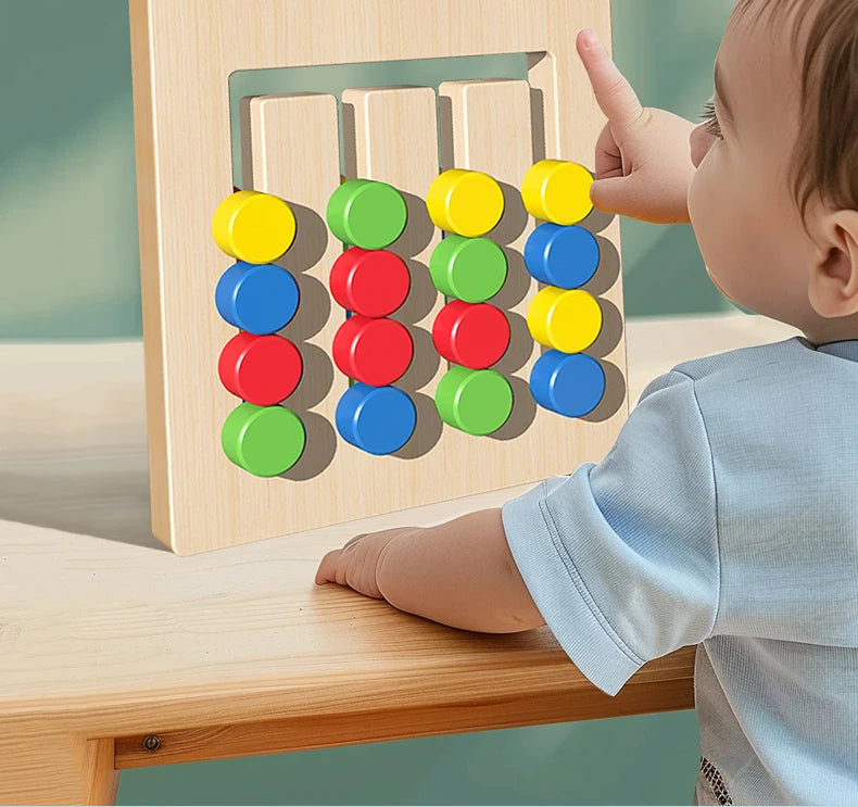 Jeu de Logique et de Tri Montessori – Empilage Formes et Couleurs en Bois