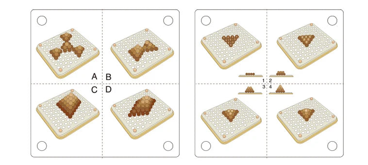 Jeu de Motricité Fine Montessori – Plateau en Bois avec Billes Colorées