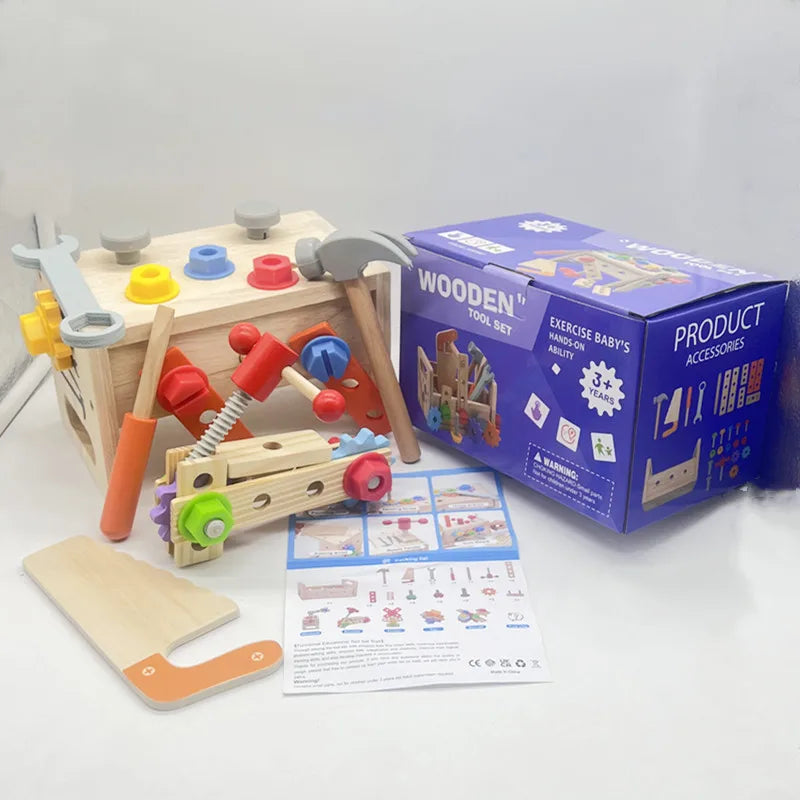 Banc de Bricolage en Bois Montessori – Jeu d’Outils Éducatif pour Enfants