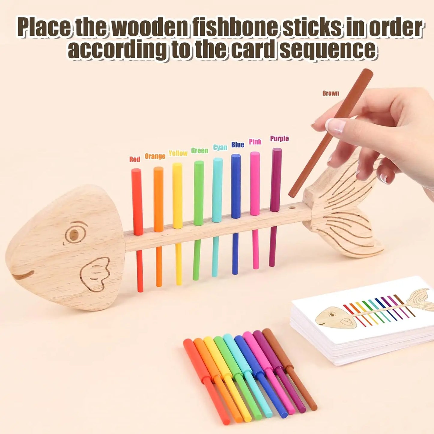 Jeu Éducatif Montessori “Poisson à Colorier” – Tri des Couleurs et Motricité Fine