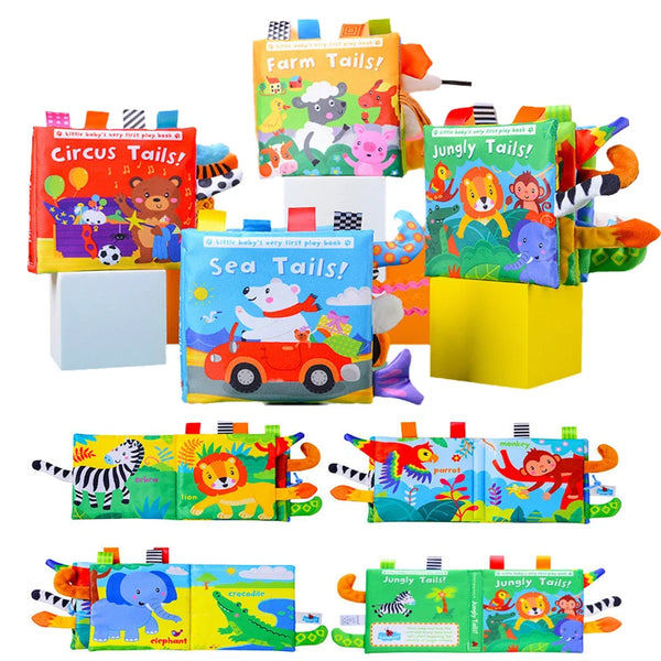 Livre en Tissu 3D pour Bébé – Éveil Sensoriel et Découverte des Animaux