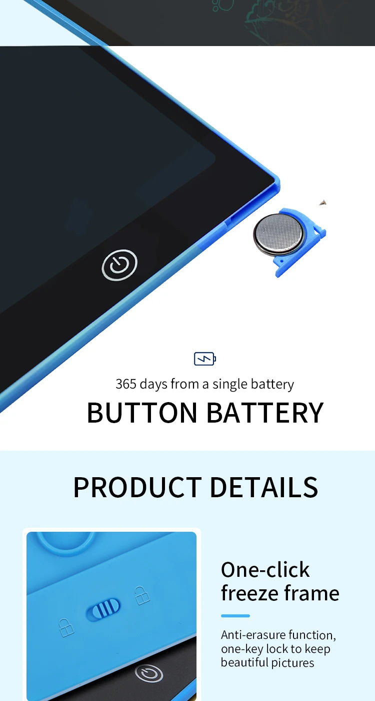 Tablette de Dessin LCD Rétroéclairée – Écriture Magique Sans Papier