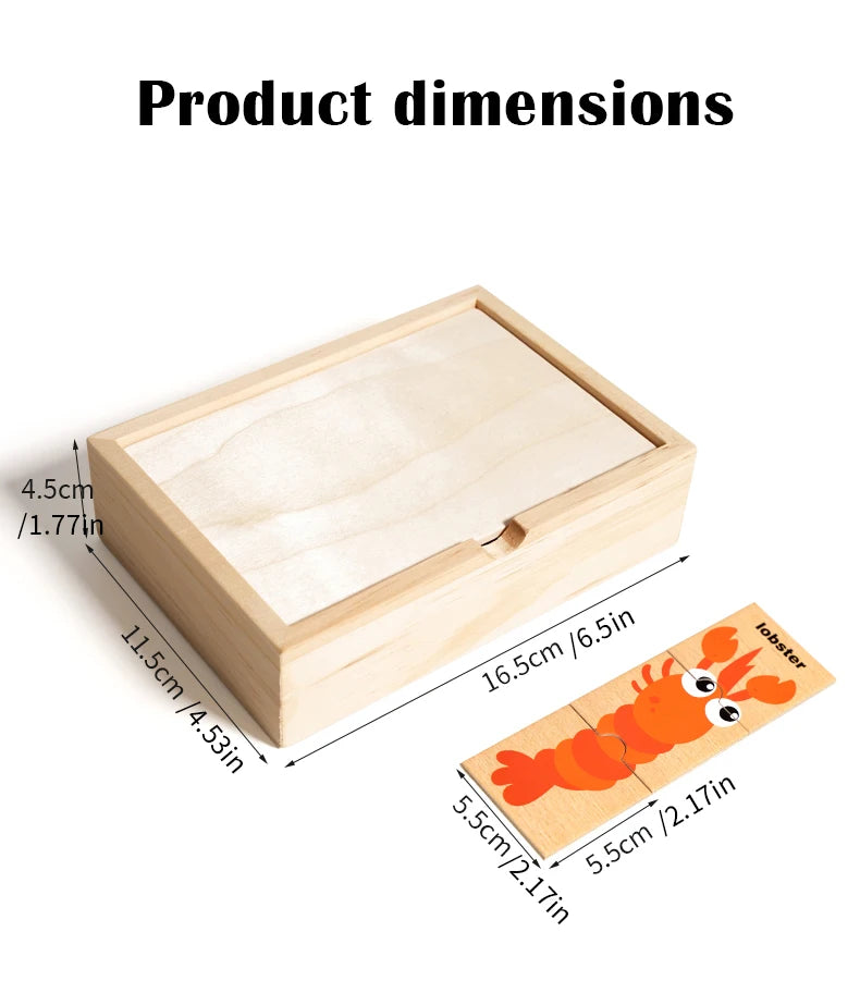 Puzzle Animaux en Bois Montessori – Jeu d’Assemblage Éducatif pour Enfants