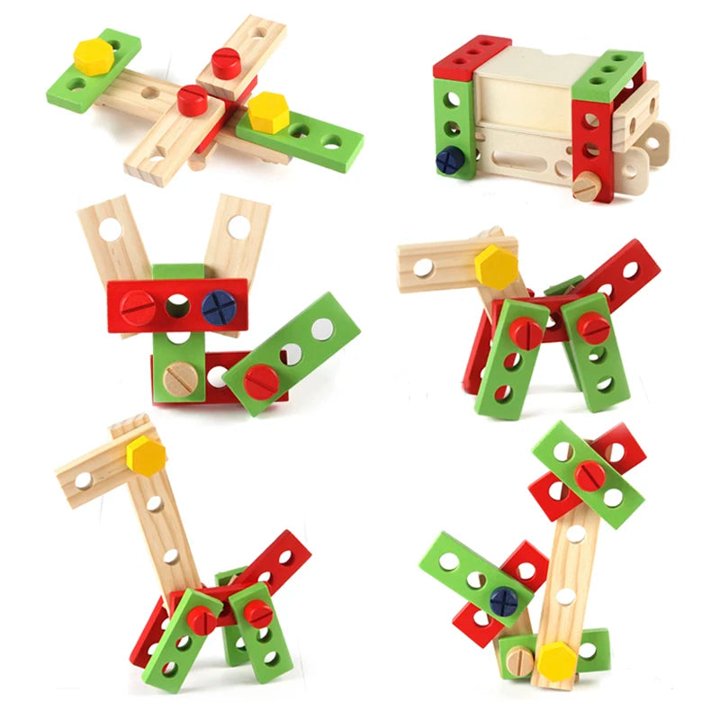Mallette d’Outils en Bois pour Enfants – Jeu de Construction Éducatif