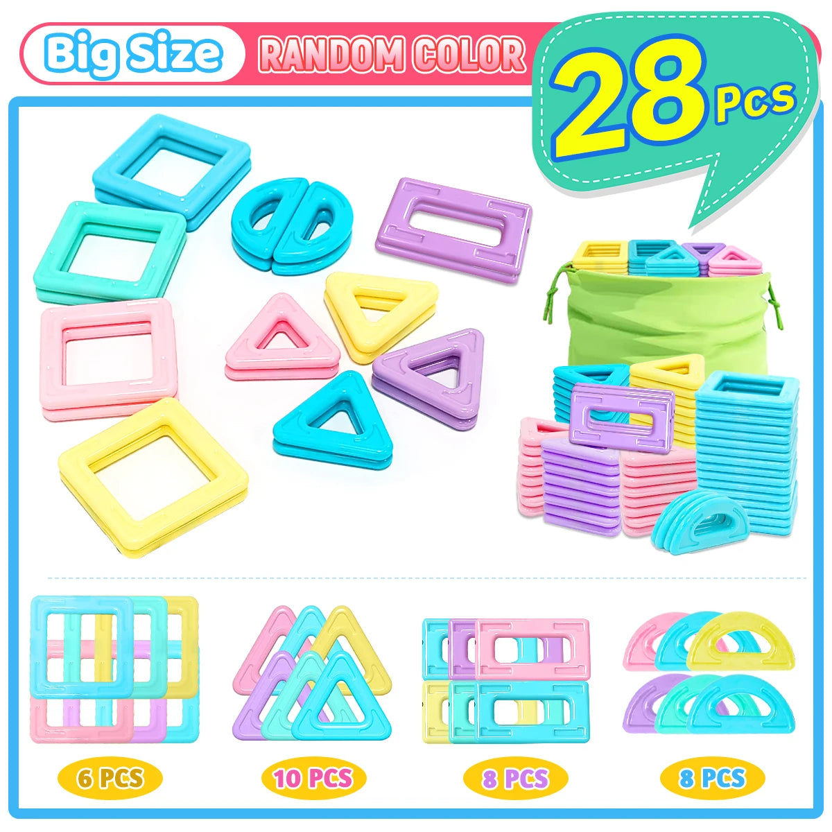 Set de blocs de construction magnétiques éducatif STEM