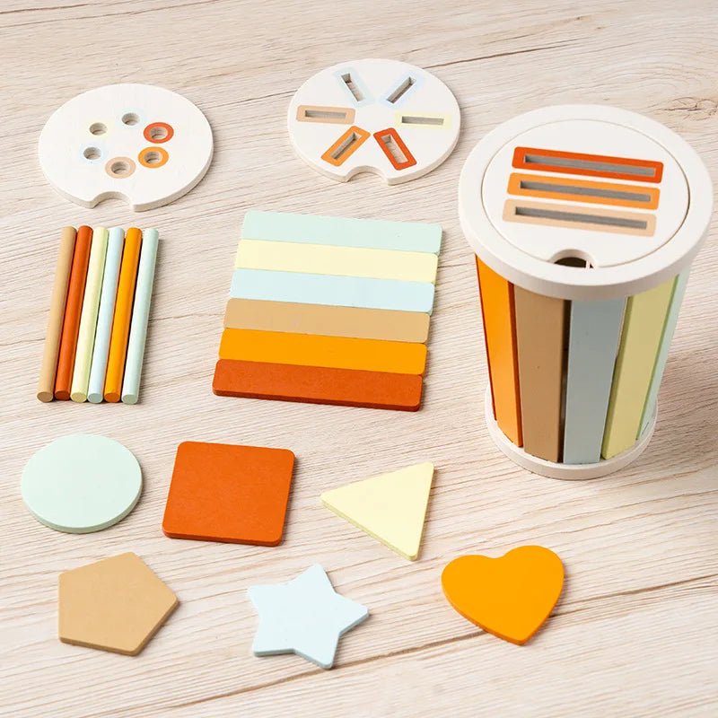 Jeu Éducatif Montessori en Bois – Tri des Formes et Couleurs