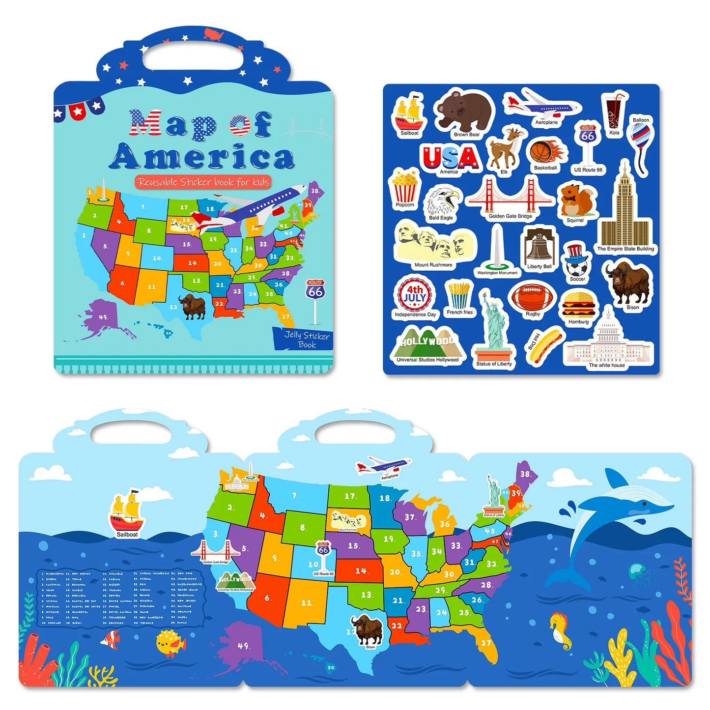 Hot New Children Scene Stickers DIY Hand-on Puzzle Sticker Books Reusable Cartoon Animal Learning Cognition Toys for Kids Gift