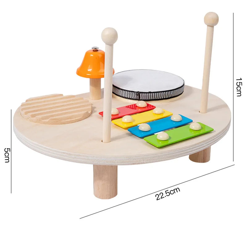 Instrument de Musique en Bois Arc-en-Ciel – Table Musicale Éducative pour Enfants
