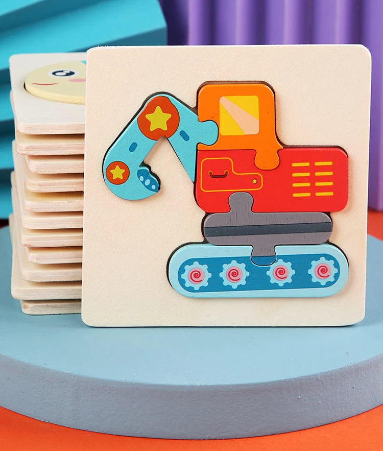 Puzzle 3D bois – Animaux & Véhicules malins