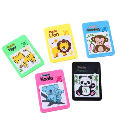 PuzMove- Jeu coulissant chiffres et animaux – Découverte ludique 5PCS