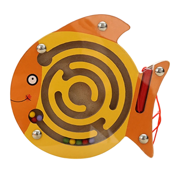 Montessori Labyrinthe de bois – Coffret Éducatif Animaux & Perles