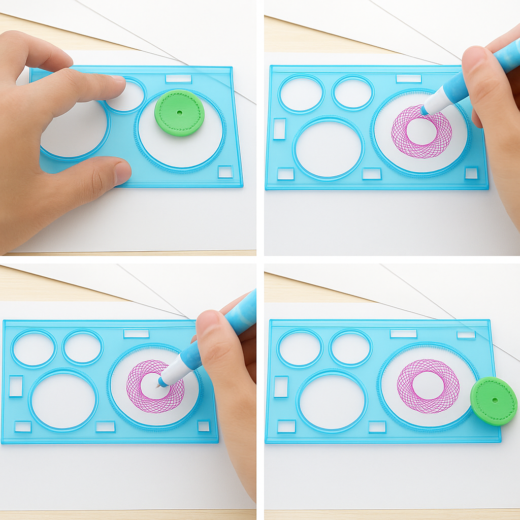 Jardin Géométrique- pochoirs de dessin spirographe géométrique pour enfants