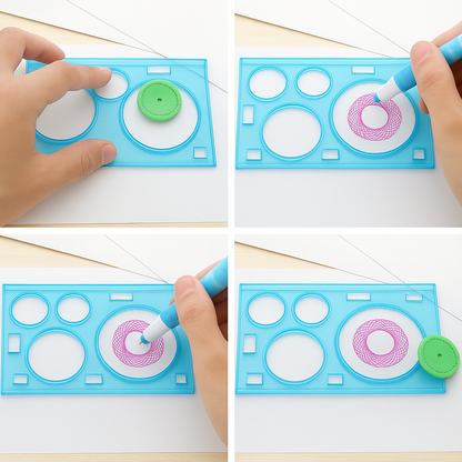 Jardin Géométrique- pochoirs de dessin spirographe géométrique pour enfants