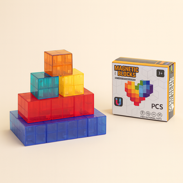 Transparent Magnetic Cubes – Set de blocs de construction magnétiques