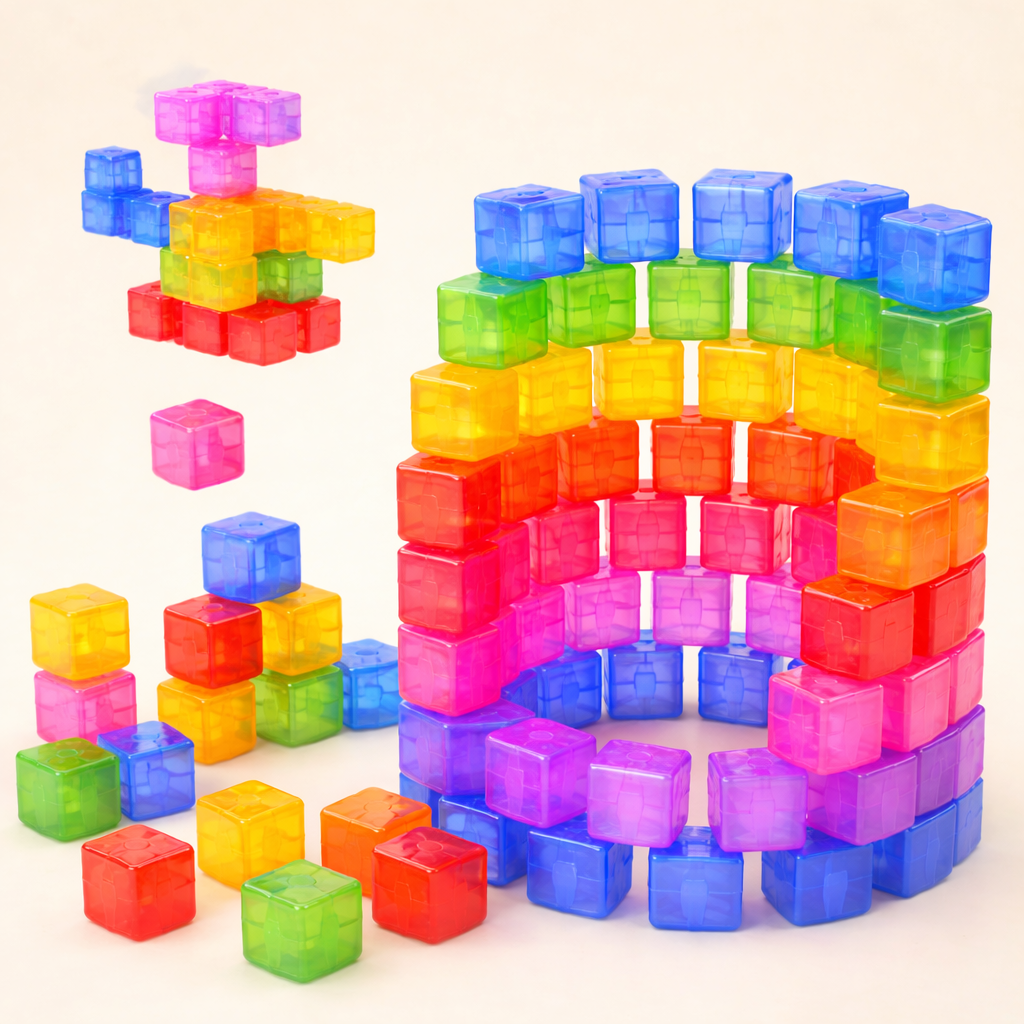 Transparent Magnetic Cubes – Set de blocs de construction magnétiques