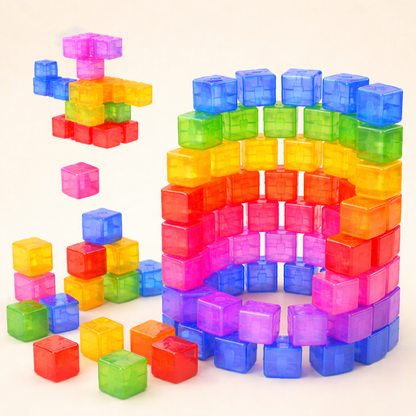 Transparent Magnetic Cubes – Set de blocs de construction magnétiques