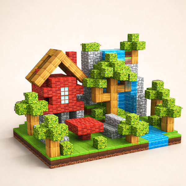 Jeu de Construction Magnétique 100 Pièces – Style Pixel Art