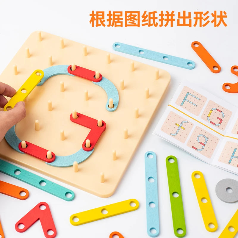 Jeu de Créativité Montessori – Tableau de Construction en Bois KIDZO