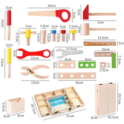 Mallette d’Outils en Bois pour Enfants – Jeu de Construction Éducatif