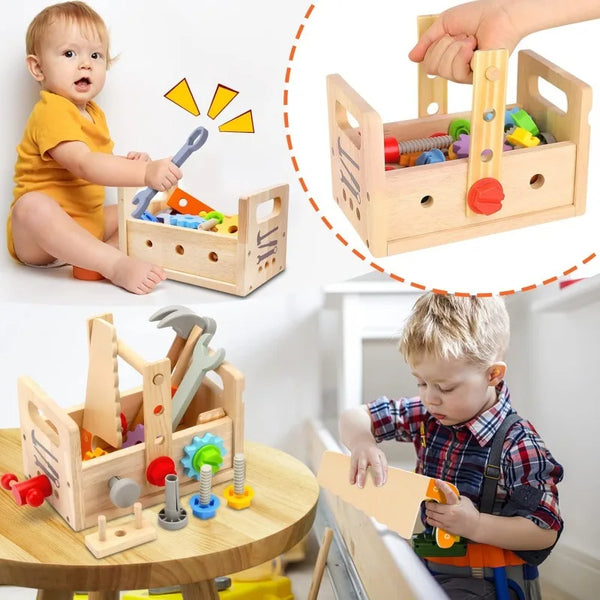 Banc de Bricolage en Bois Montessori – Jeu d’Outils Éducatif pour Enfants