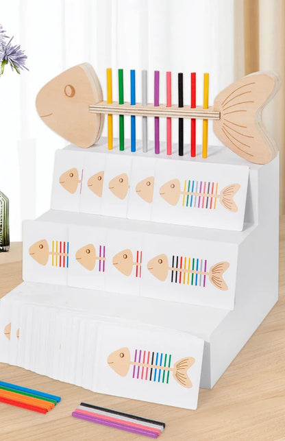 Jeu Éducatif Montessori “Poisson à Colorier” – Tri des Couleurs et Motricité Fine