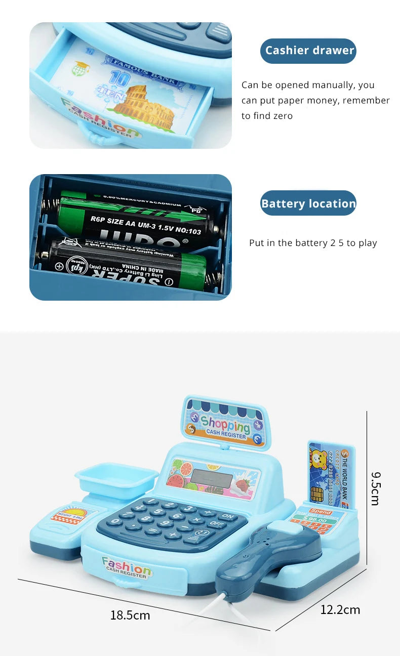 Caisse Enregistreuse Électronique pour Enfants – Jeu de Supermarché Interactif avec Sons et Lumières KIDZO