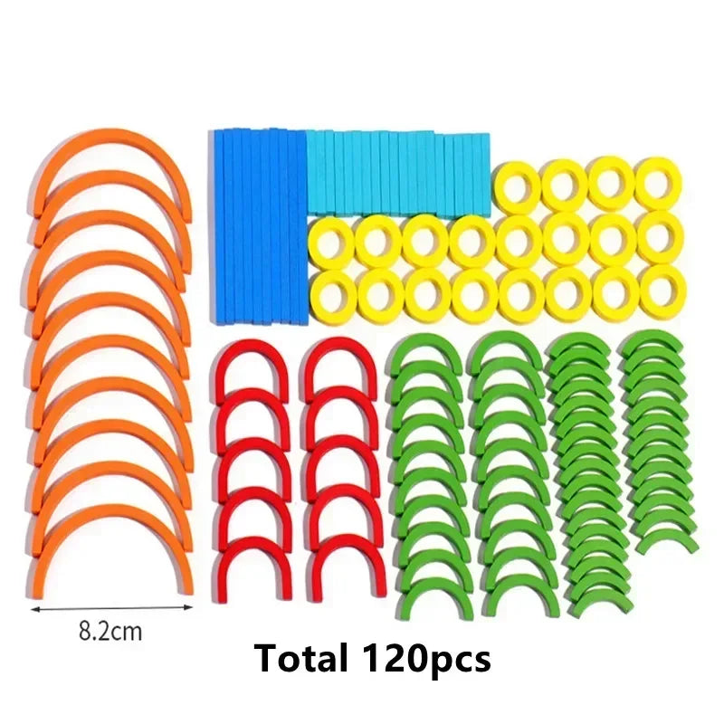 Jeu Éducatif Montessori “Sticks and Rings” – Apprentissage des Formes, Couleurs et Lettres