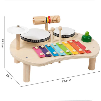 Instrument de Musique en Bois Arc-en-Ciel – Table Musicale Éducative pour Enfants