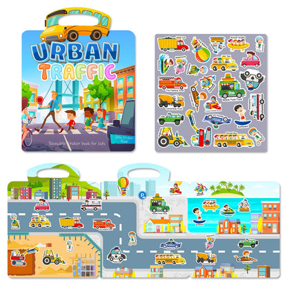 Hot New Children Scene Stickers DIY Hand-on Puzzle Sticker Books Reusable Cartoon Animal Learning Cognition Toys for Kids Gift