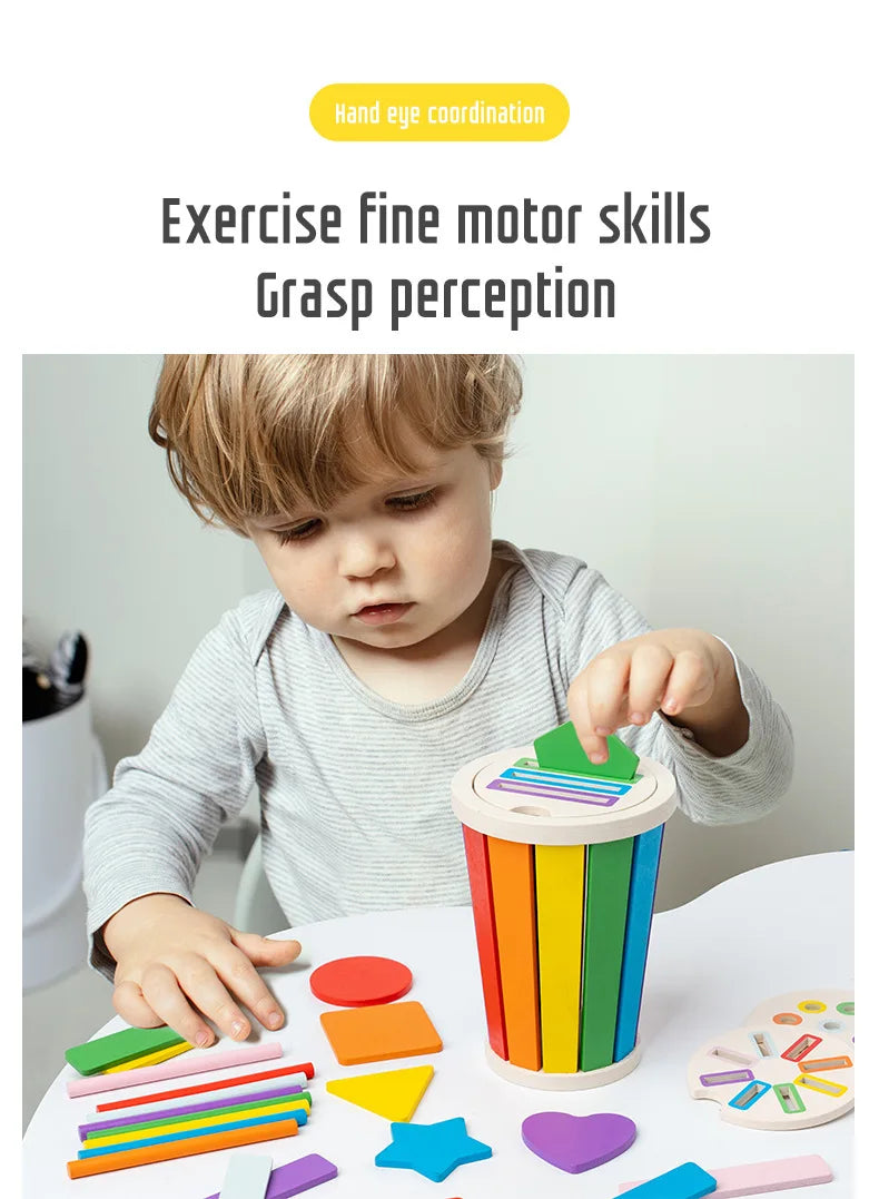 Jeu Éducatif Montessori en Bois – Tri des Formes et Couleurs