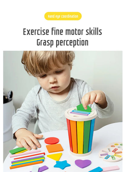 Jeu Éducatif Montessori en Bois – Tri des Formes et Couleurs