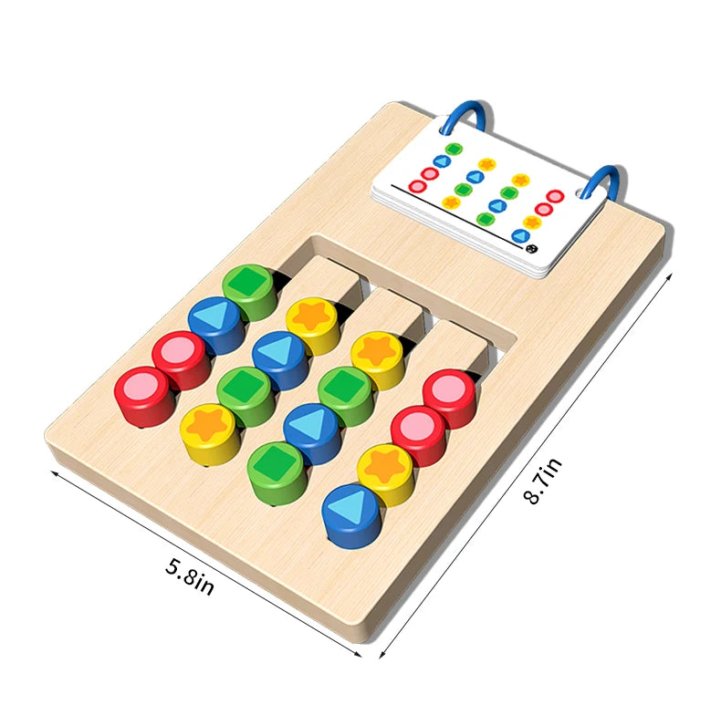 Jeu de Logique et de Tri Montessori – Empilage Formes et Couleurs en Bois