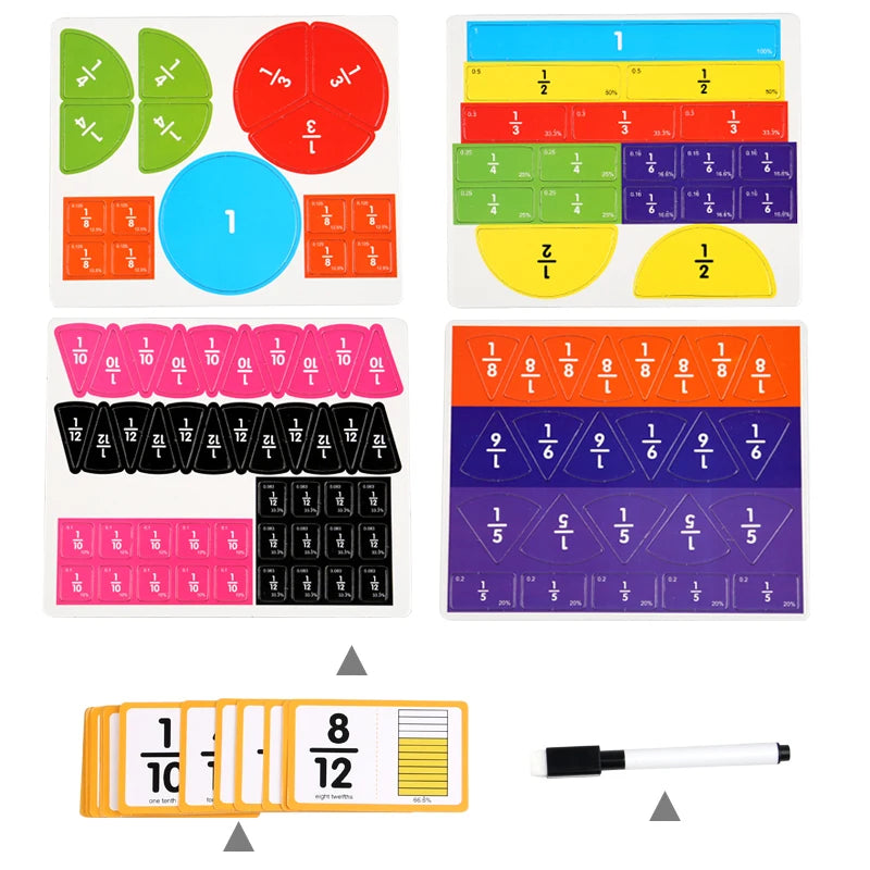 Kit Éducatif d’Apprentissage des Fractions – Jeu Montessori Mathématique