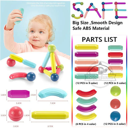 MagnetiBuild™ — Blocs de Construction Magnétiques Montessori (Set Éducatif Enfant) KIDZO