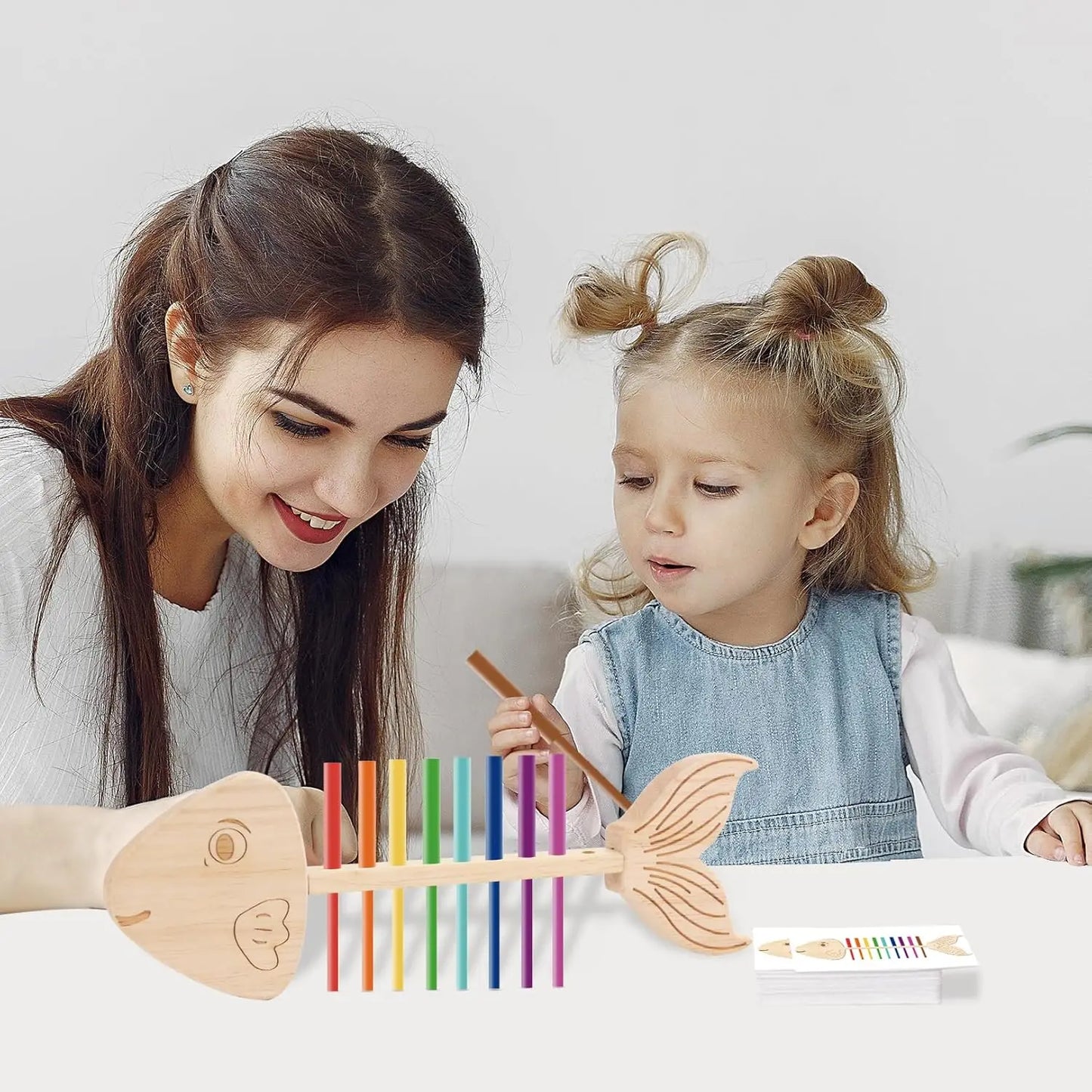 Jeu Éducatif Montessori “Poisson à Colorier” – Tri des Couleurs et Motricité Fine