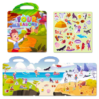 Hot New Children Scene Stickers DIY Hand-on Puzzle Sticker Books Reusable Cartoon Animal Learning Cognition Toys for Kids Gift