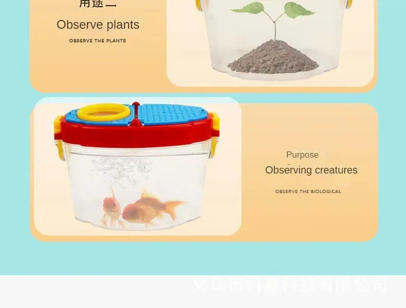 Bug Viewer Outdoor Insect Box Magnifier Observer Kit Insect Catcher Cage Kids Science Nature Exploration Tools Educational Toy