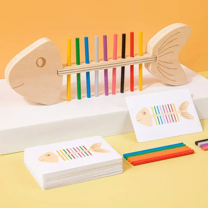 Jeu Éducatif Montessori “Poisson à Colorier” – Tri des Couleurs et Motricité Fine
