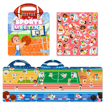 Hot New Children Scene Stickers DIY Hand-on Puzzle Sticker Books Reusable Cartoon Animal Learning Cognition Toys for Kids Gift