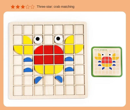 Puzzle Mosaïque Éducatif en Bois – Jeu Montessori de Logique et de Créativité (120 pièces)