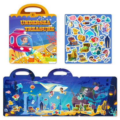 Hot New Children Scene Stickers DIY Hand-on Puzzle Sticker Books Reusable Cartoon Animal Learning Cognition Toys for Kids Gift