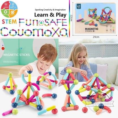 MagnetiBuild™ — Blocs de Construction Magnétiques Montessori (Set Éducatif Enfant)