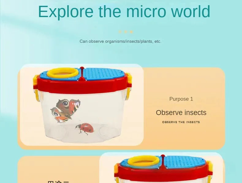 Bug Viewer Outdoor Insect Box Magnifier Observer Kit Insect Catcher Cage Kids Science Nature Exploration Tools Educational Toy