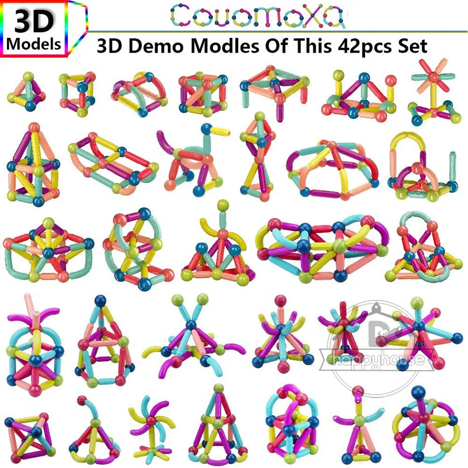 MagnetiBuild™ — Blocs de Construction Magnétiques Montessori (Set Éducatif Enfant)